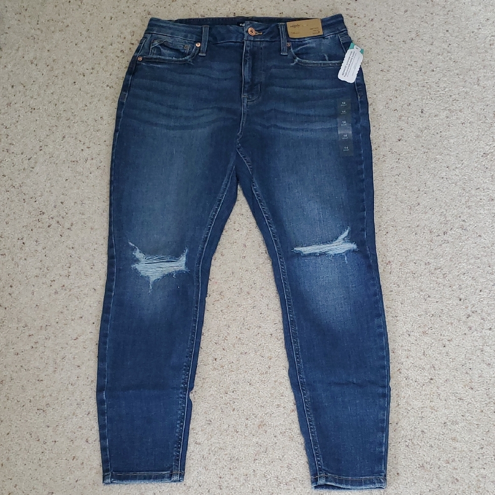 Dark Blue Distressed Women’s Edgely Jeans